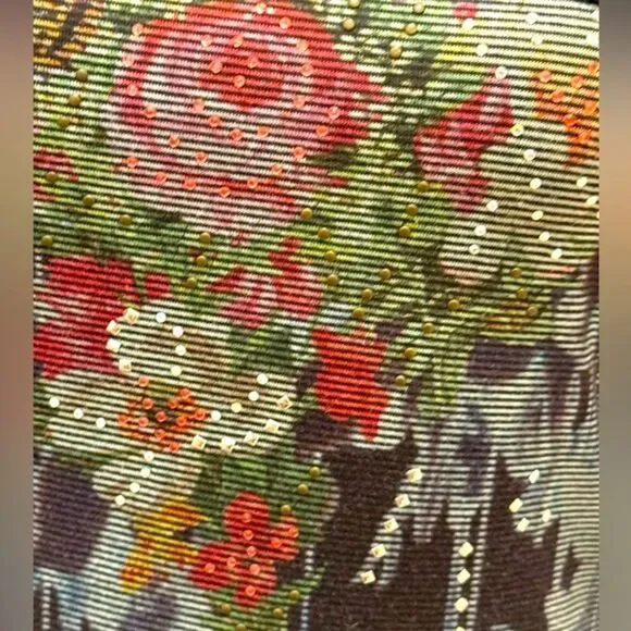 Y2K Alberto Makali Floral Printed and Embelished Top. Medium - Picture 6 of 7
